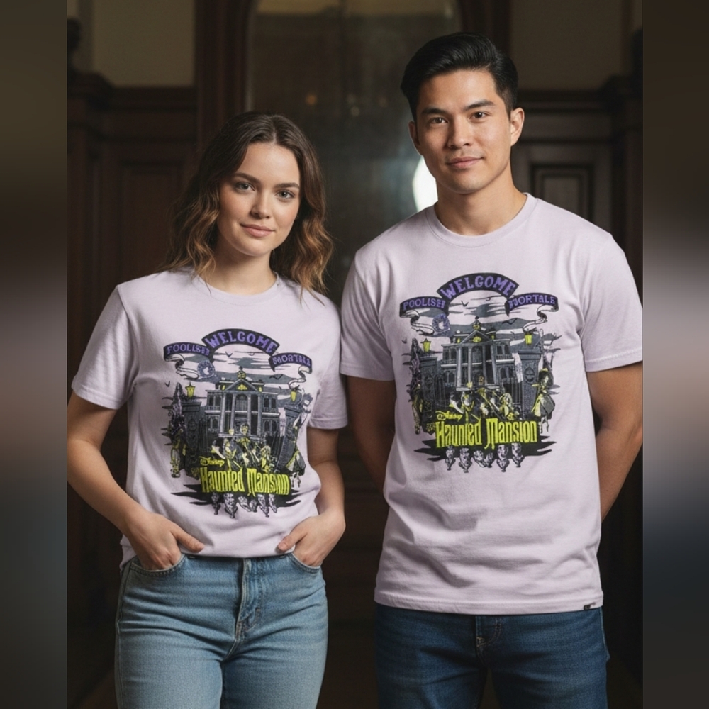 S Disney Haunted Mansion Welcome Foolish Mortals Tshirt NWOT